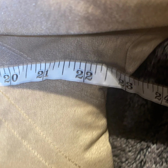 Cleo petites tan faux fur trim soft suede puffer jacket Sz PM - Picture 10 of 14